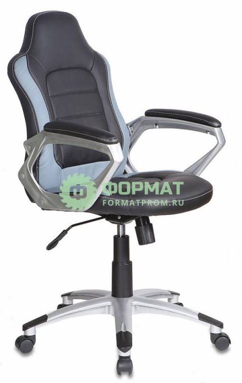 Изображение товара Кресло руководителя Бюрократ CH-825S/Black+Gr вставки серый сиденье черный искусственная кожа (пластик серебро)