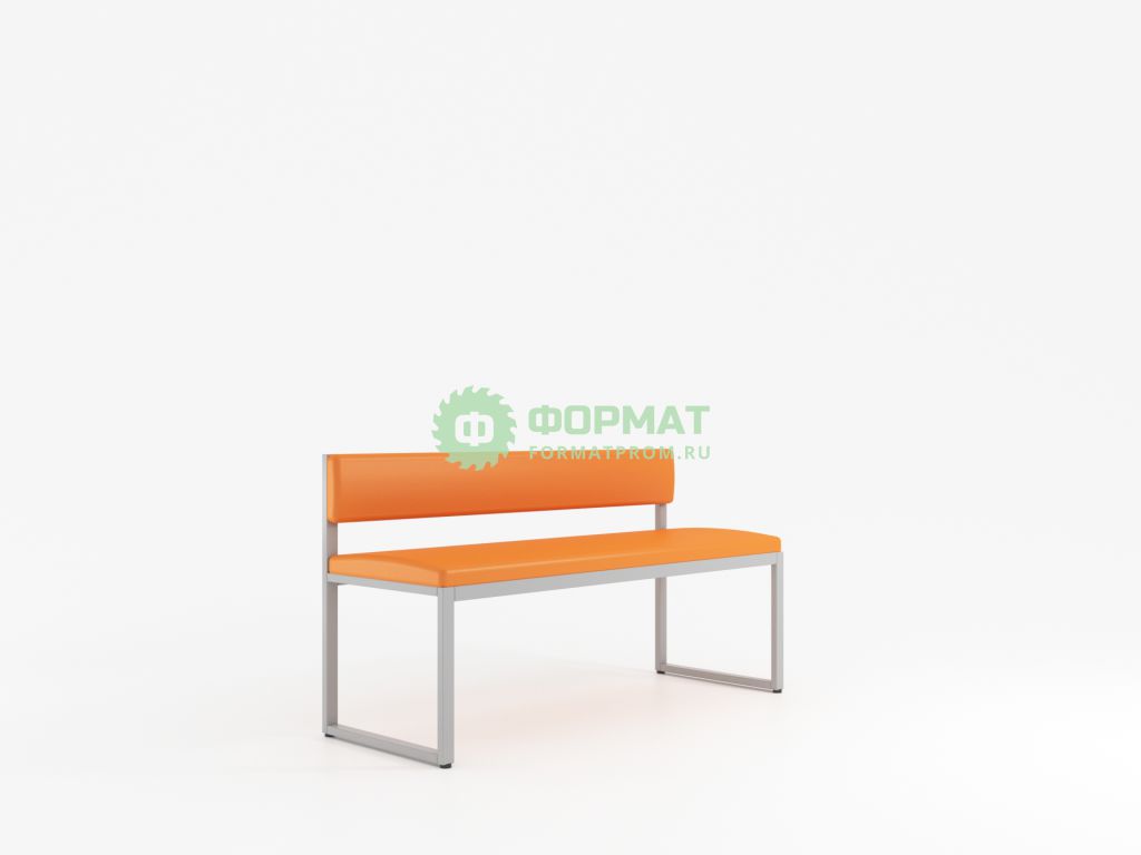 Изображение товара Лавка на металлическом каркасе с мягкой крышкой и спинкой LHM2