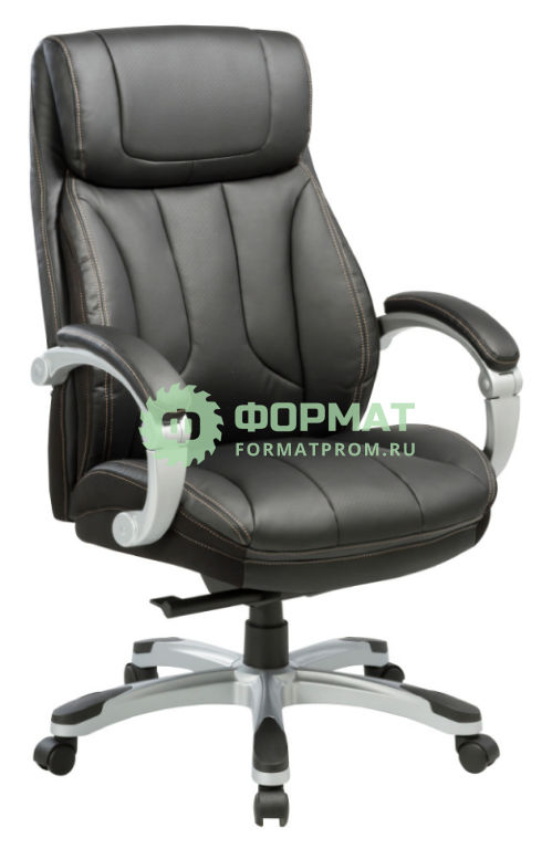 Изображение товара Кресло руководителя Бюрократ T-9921/BLACK черный рец.кожа/кожзам (пластик серебро)